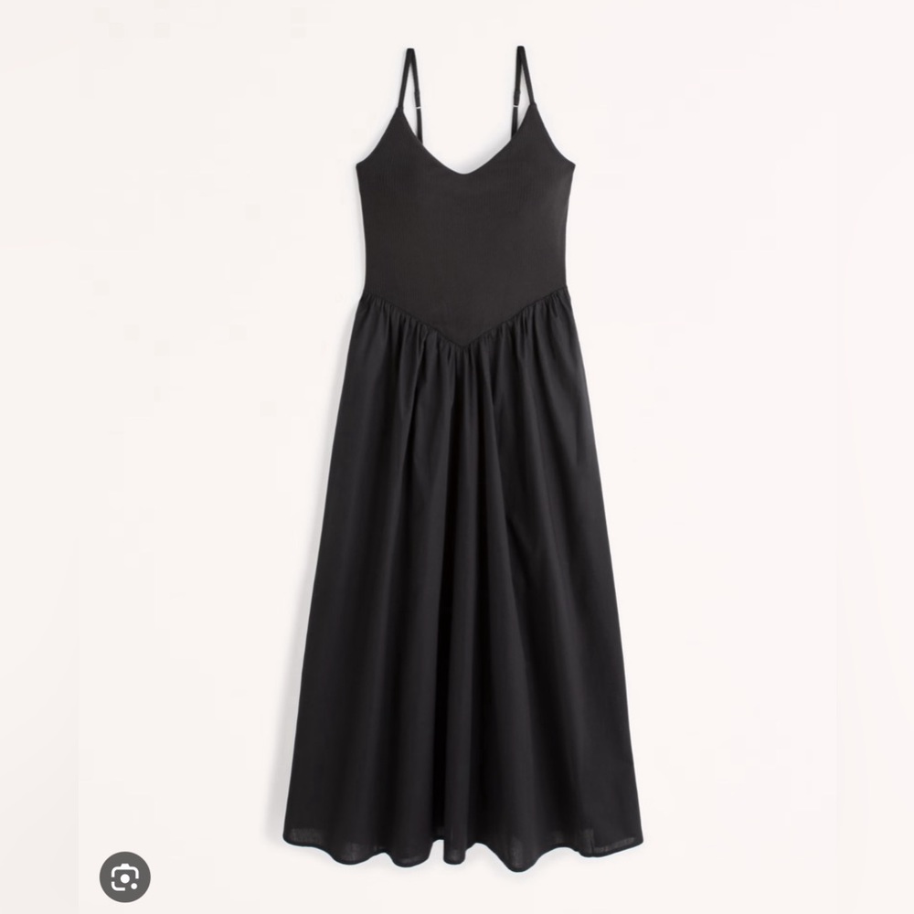 Abercrombie mixed fabric drop-waist maxi dress - XLP